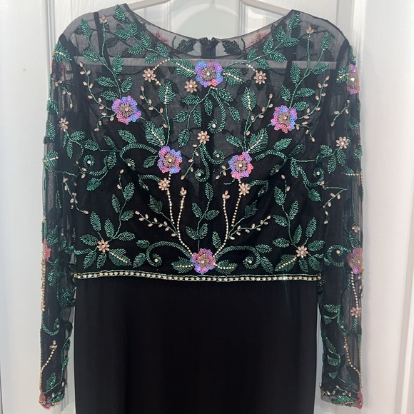 NWT Mac Duggal [ 10 ] 67870 Beaded Illusion High Neck Trumpet Gown Black - Picture 9 of 15